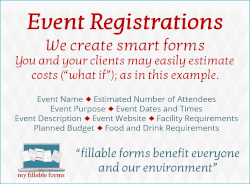 We create Event Registration Fillable Forms